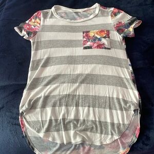 Striped Floral Tee